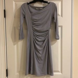 Susana Monaco Gray Asymmetrical Neck Sheath Dress